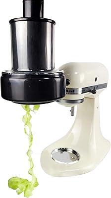 Cirillo Spiralizer Accessory For KitchenAid Mixers- Automatic Spiralizer, Oversized Loading Chute, Dishwasher Safe (Black)