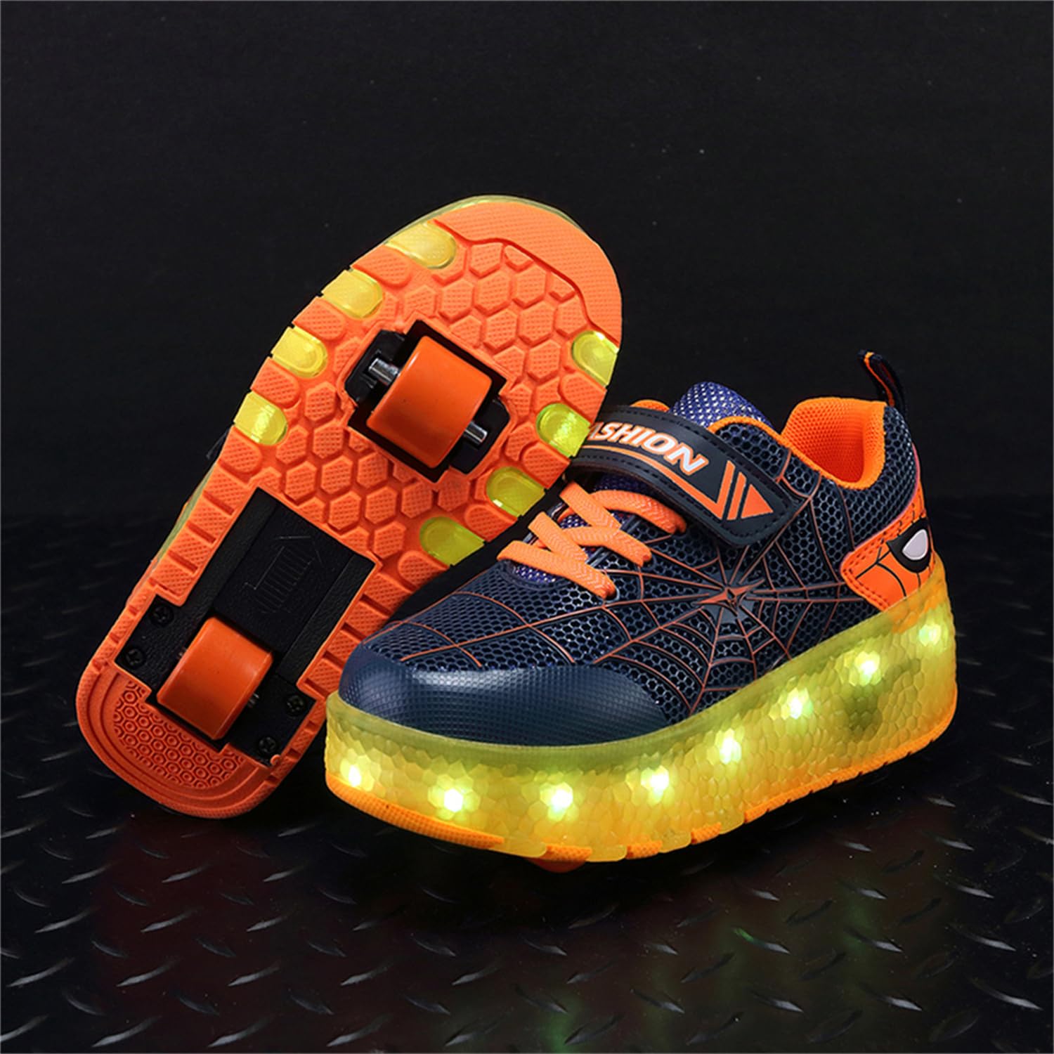 Ragazzi e Ragazze Scarpe da LED Luce con Doppia Ruota USB Ricaricabile Skateboard Outdoor Multisport Ginnastica Running Sneaker
