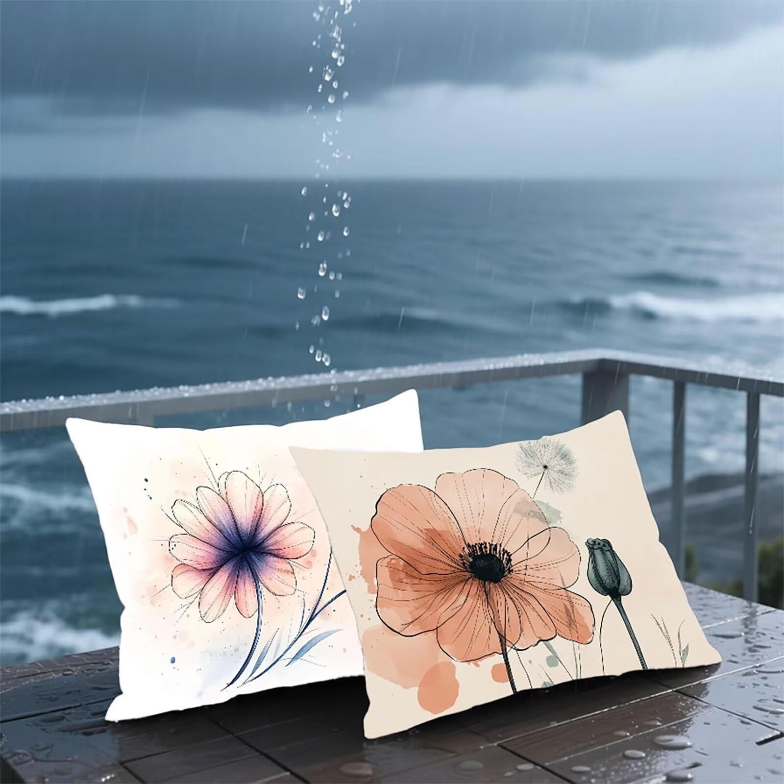 Federe Cuscino 60x80 Set di 2, Fiore Federe Cuscini Divano Velluto Morbido, Rettangolari Copricuscini 60x80cm Con Cerniera Invisibile, Copricuscino per Camera Casa Decorazioni, Nordico G-9184