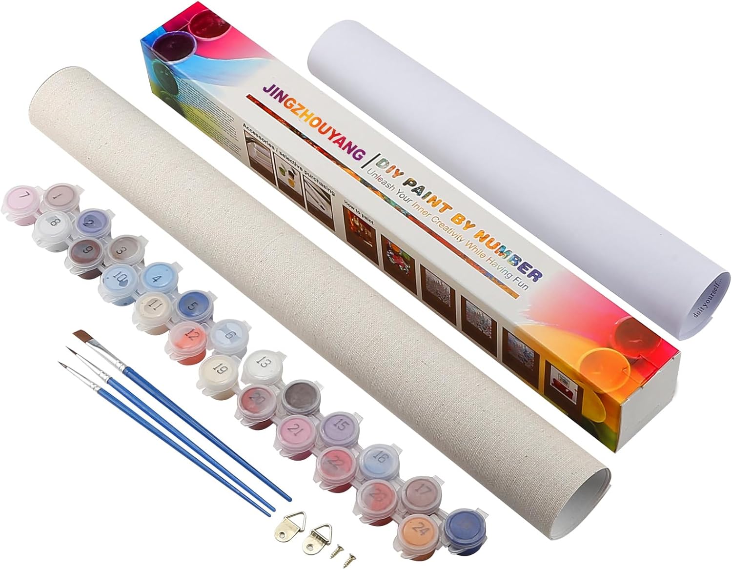 JingZhouYang Paint by Numbers for Kids & Adults & Beginner Painting Gift Kits - L 16"×W 20" Colorful Tree Painting Kits