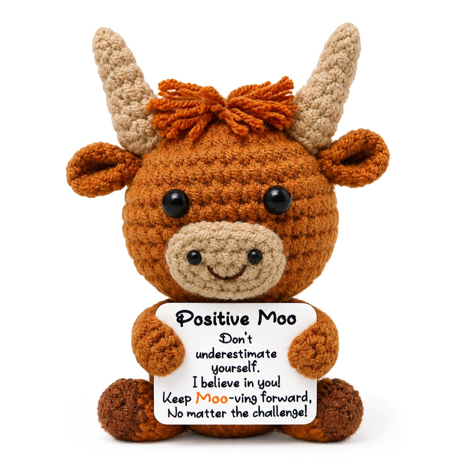Yunvisty Highland Cow Gifts Positive Crochet Animals for Women