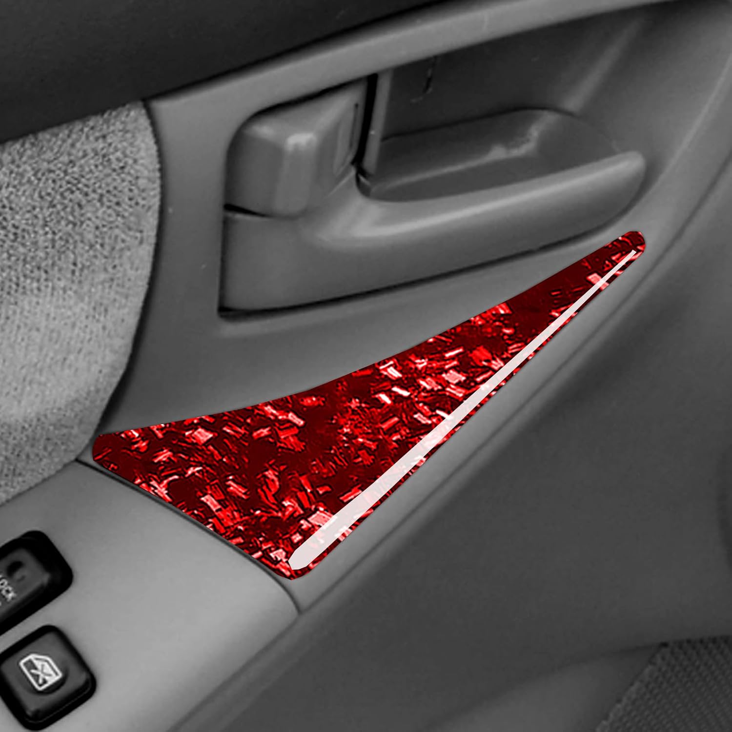 Red Forged Carbon Fiber Car Front and Rear Door Panel Soft Pads Sticker Auto Interior Accessories Compatible with Toyota Corolla CE LE S 2003 2004 2005 2006 2007 2008/XRS 2005-2006 Sedan