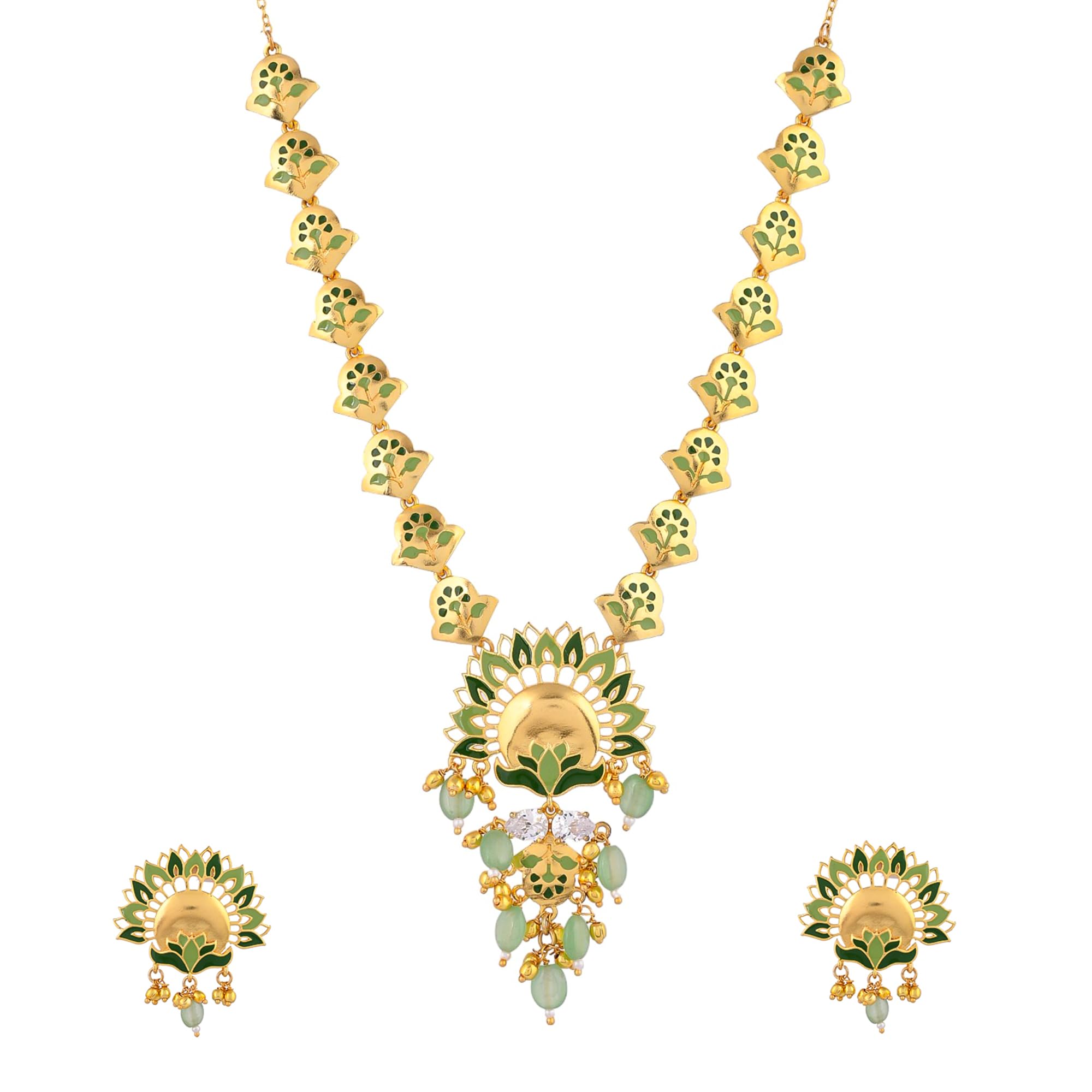 VOYLLA Festive Hues Peacock Gold-Based Oxidised Necklace Set (B0CR1F9633) Amazon Price History, Amazon Price Tracker