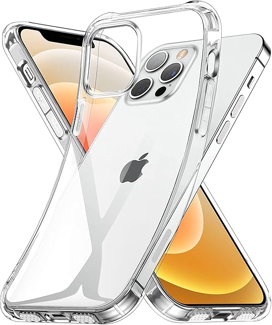 Amazon Brand - Eono Case Compatible with iPhone 12/12 Pro 6.1-Inch, Shockproof Clear Bumper Cover, Soft TPU Protective Cover (Crystal Clear)