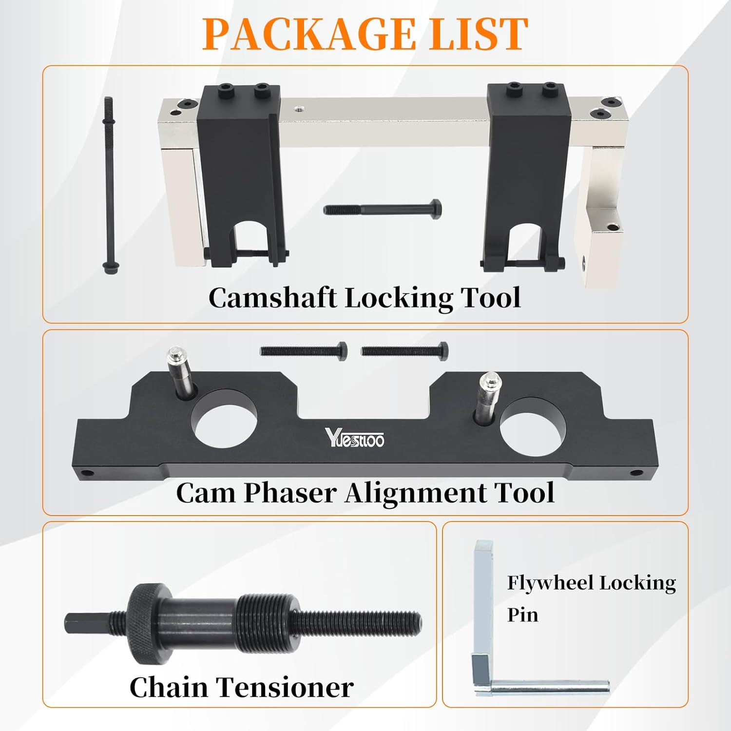 Engine Vanos Camshaft Alignment Locking Timing Tool Kit, Compatible with BMW N20 N26, with Carrying Case & Gloves