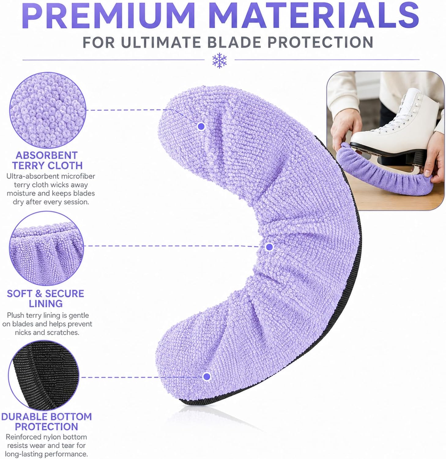 TUYUU Ice Skate Guards, Skate Guards for Hockey Figure Skates Kids Youth image 5