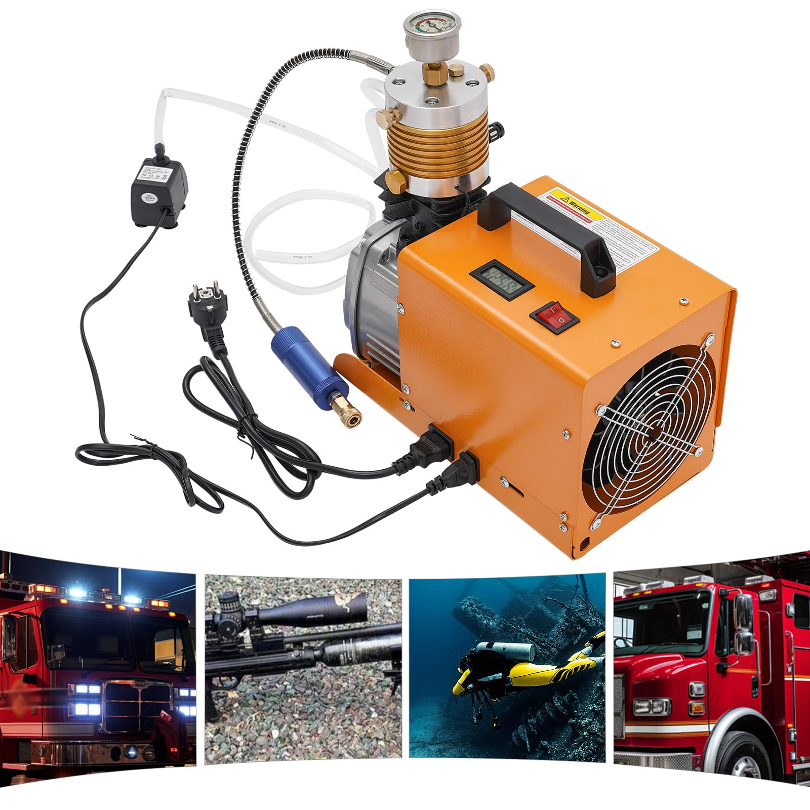 220 V przenośna sprężarka powietrza, wysokociśnieniowa pompa sprężonego powietrza PCP 300Bar, elektryczna pompa powietrza 2800 obr./min do nadmuchiwania opon, ciśnienie powietrza sprzęt