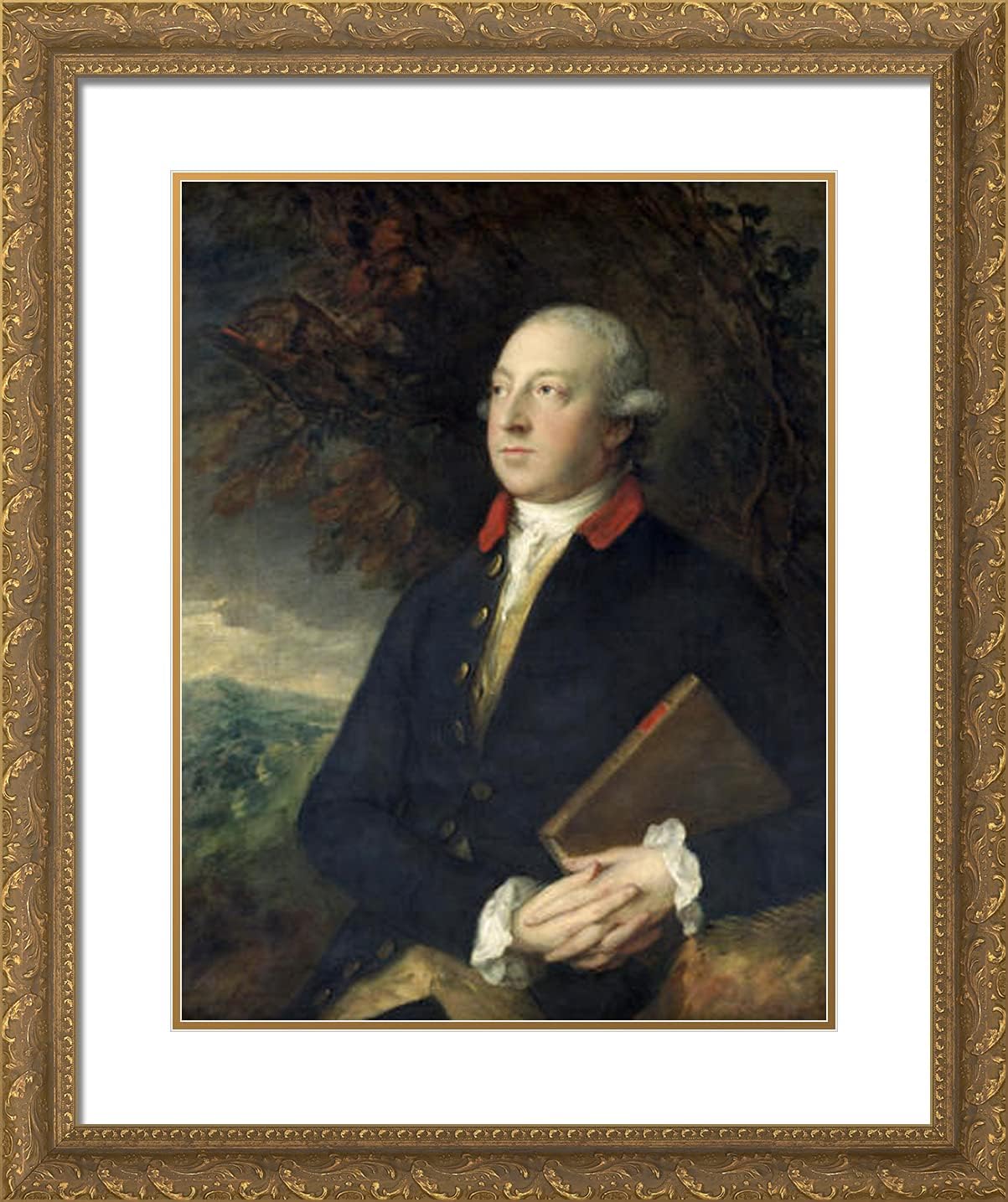 ArtDirect Gainsborough, Thomas 20x24 Gold Ornate Framed Art Print with Double Matting Titled: Thomas Pennant