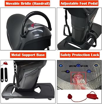Electric 3D Simulation Horse Riding Fitness Machine (150Kg Load), Indoor Horse Riding Machine, 20 Speed Setting + 3 Intelligent Modes + LCD Display + Bluetooth Music,Grey