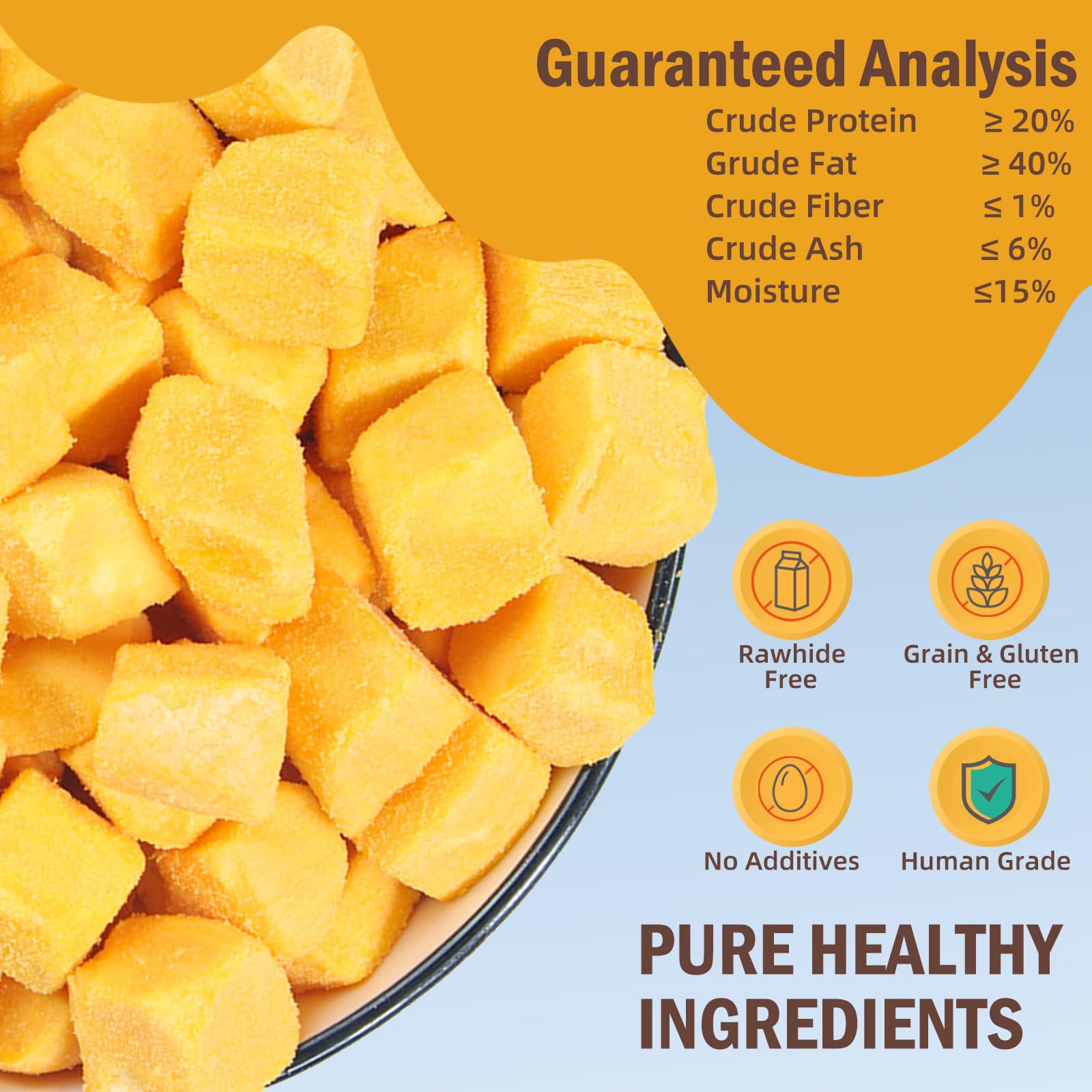 Friandises lyophilisées au Jaune d'œuf de Caille, Nourriture lyophilisée pour Chiens et Chats,Jaune de Naturel, Collations Saines et Savoureuses