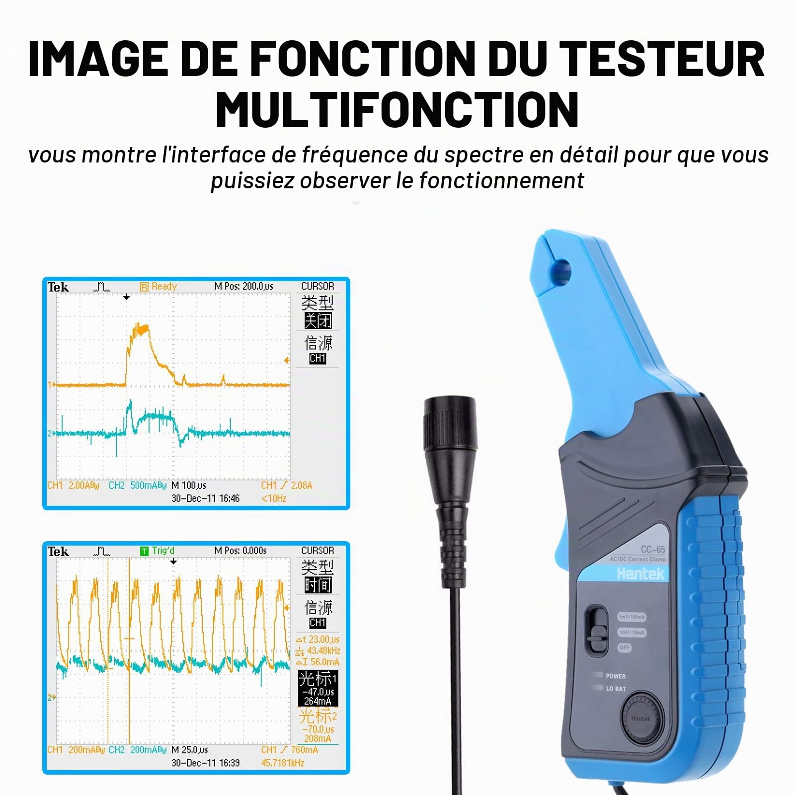 Hantek CC-65 AC/DC Courant Pince Mètre Multimètre Avec Connecteur BNC
