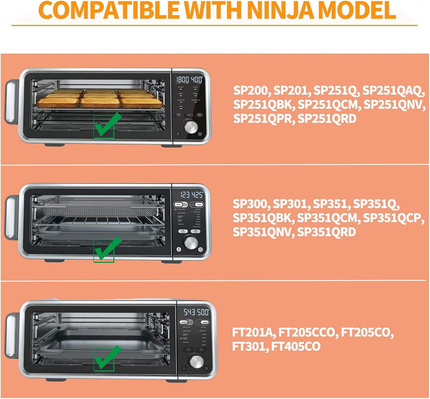 SP201 SP301 SP351 Air Fryer Basket Crumb Tray Replacement Parts for Ninja Foodi Crisper Basket 304 Stainless Steel Ninja Foodi Digital Countertop Flip Toaster Oven Grill Bottom Drip Pan Accessories image 5