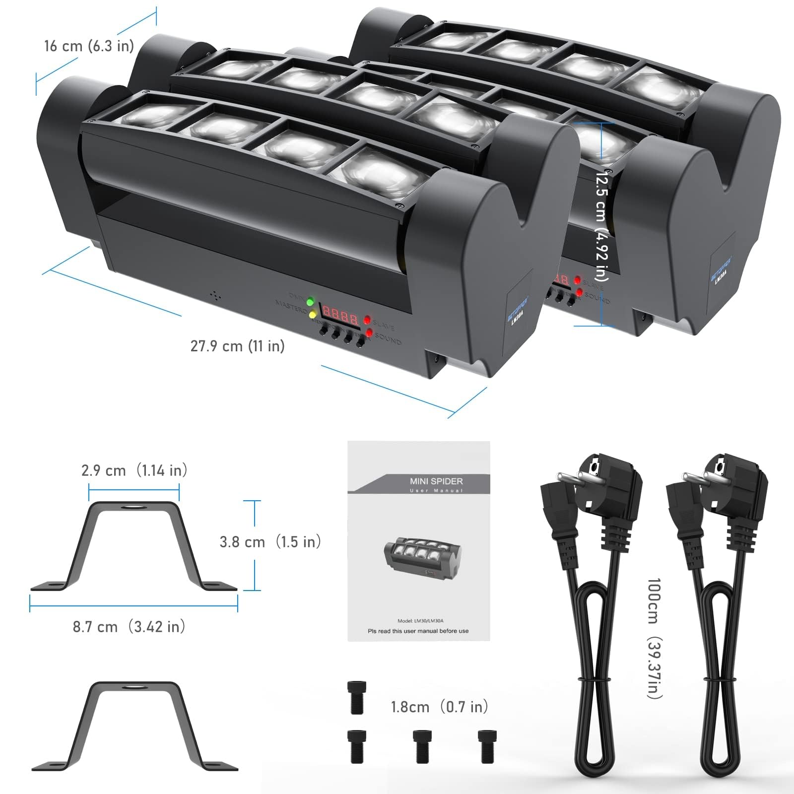 BETOPPER Lyre LED Jeux de Lumière Soirée DJ RGBW Lumière Disco Professionnel 45 W DMX Tête Mobile Eclairage Scène 7/15CH Lampe Soiree Activée Son Couleur Projecteur de Soirée Club Bar Danse Fête 2P