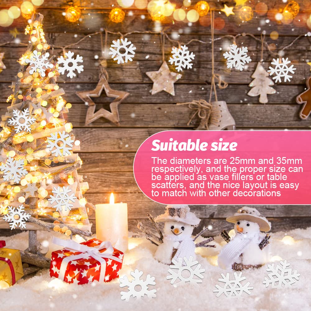 100 Stück Holz Schneeflocken Deko - 20 Mm, Für Weihnachten & Winterdeko, DIY Basteln