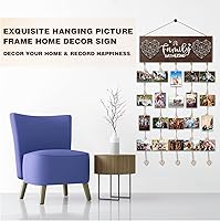 Vista 2 de Marcos de Fotos Collage para Decoración de Pared, Exhibidor Colgante de Fotos de Madera Rústica con Clips - Sostiene 20 Fotos de 4x6 Pulgadas