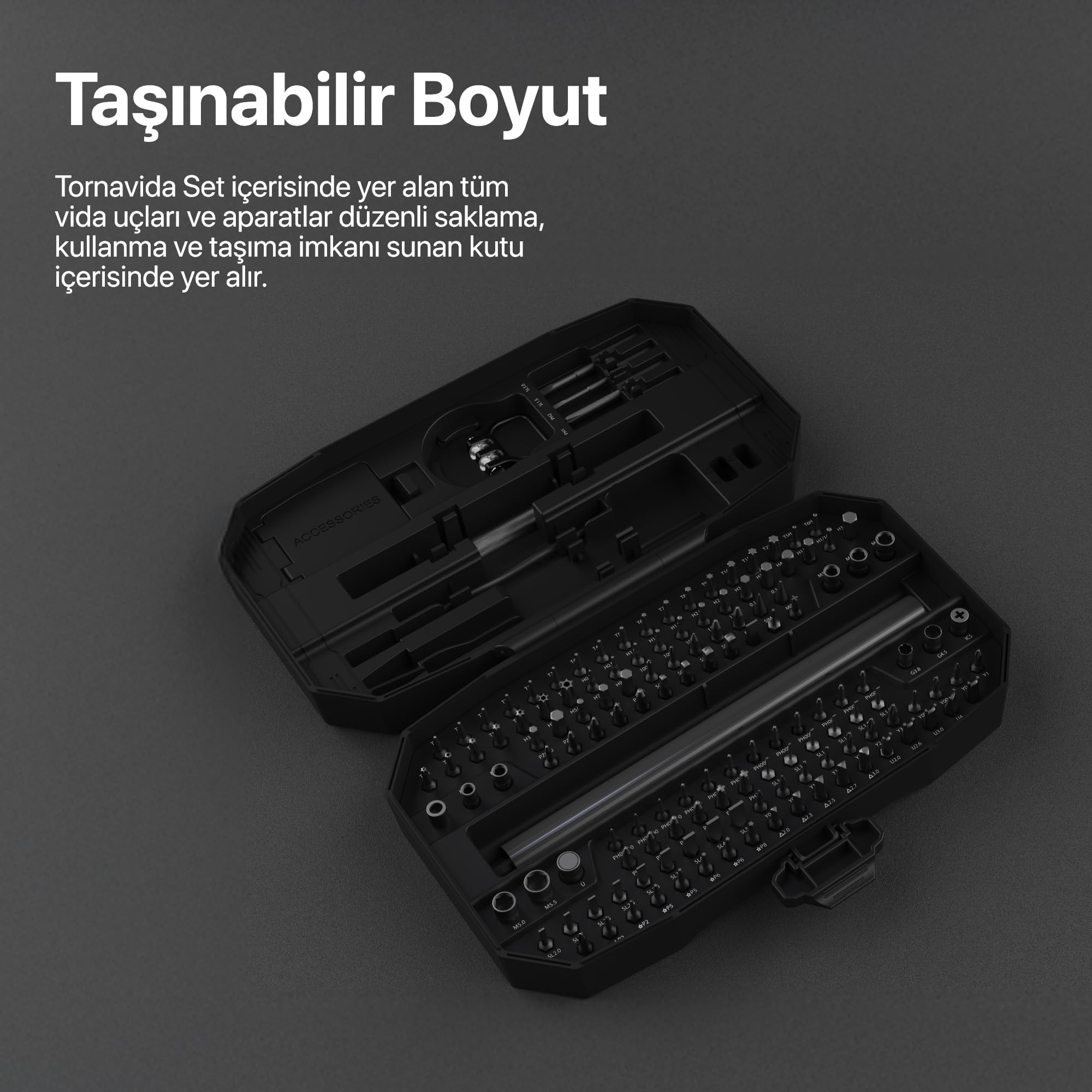 Xenon Smart Hassas Şarjlı Otomatik Tornavida Vidalama Seti 5 Nm Tork Screwdriver 153 Parça X6833