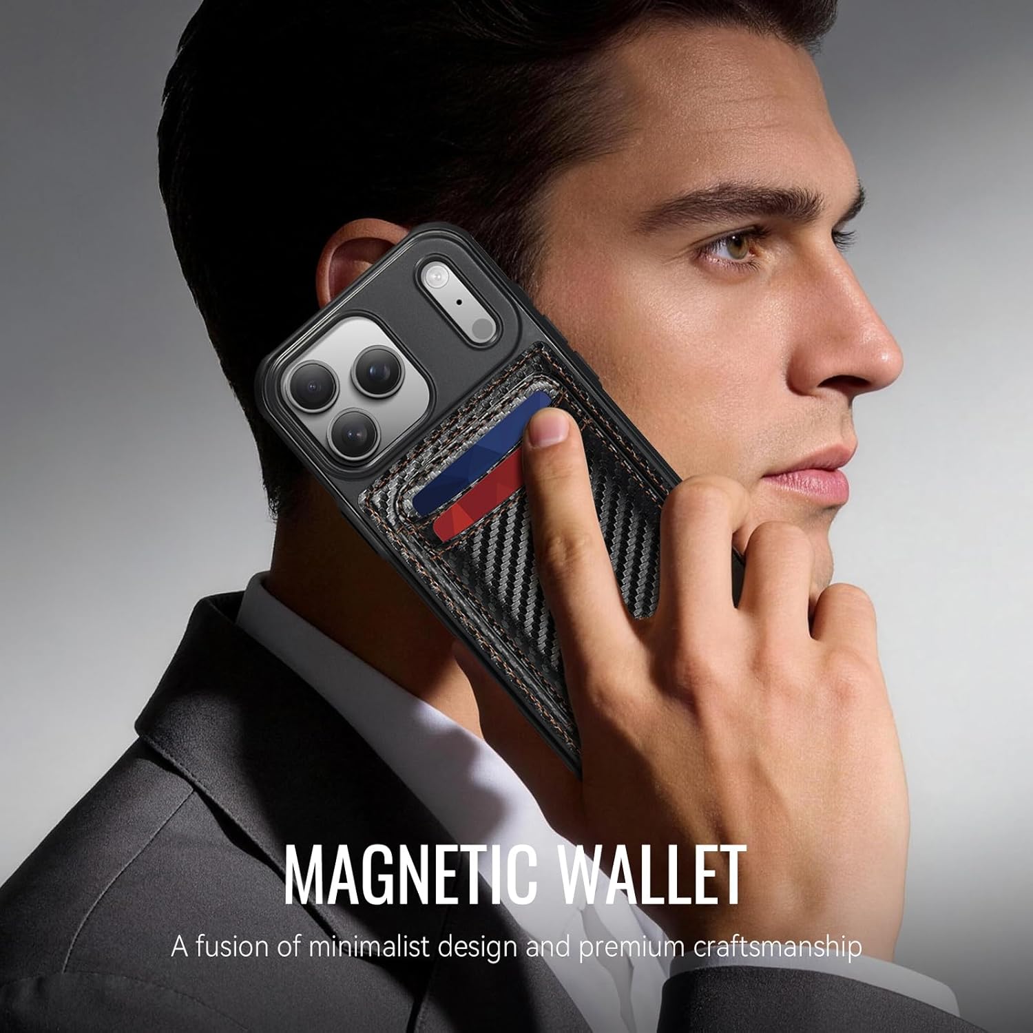 for iPhone 17 Pro Max Wallet Case Compatible with Magsafe, Magnetic RFID Blocking Card Holder Kickstand 2 in 1 Detachable Case for iPhone 17 Pro Max 6.9", Carbon Black - Image 7