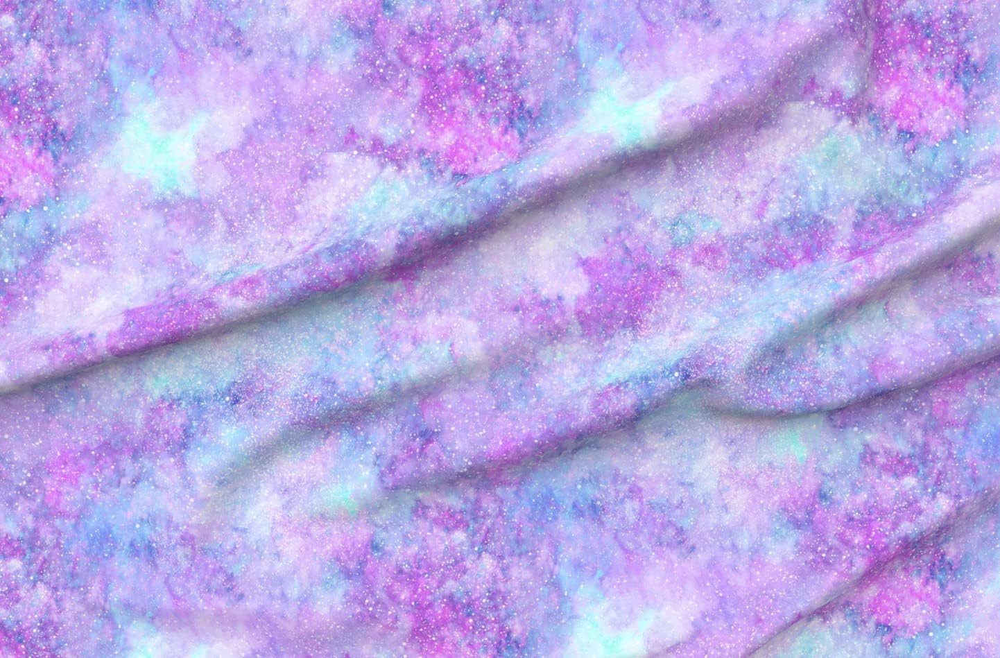 Spoonflower Fabric - Candy Pastel Galaxy Watercolor Star Stars Night Sky Printed on Minky Fabric by The Yard - Sewing Baby Blankets Quilt Backing Plush