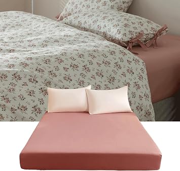 VM VOUGEMARKET 3 Pieces Flower Comforter Set + 1 Matching Fittedd Sheet