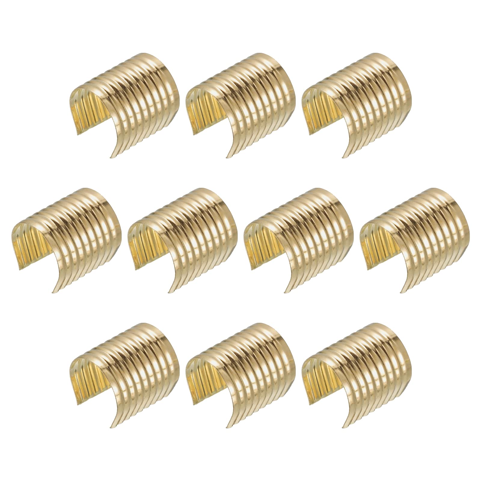Clips de cuerda de cuero para manualidades y remates de cordón en color oro claro