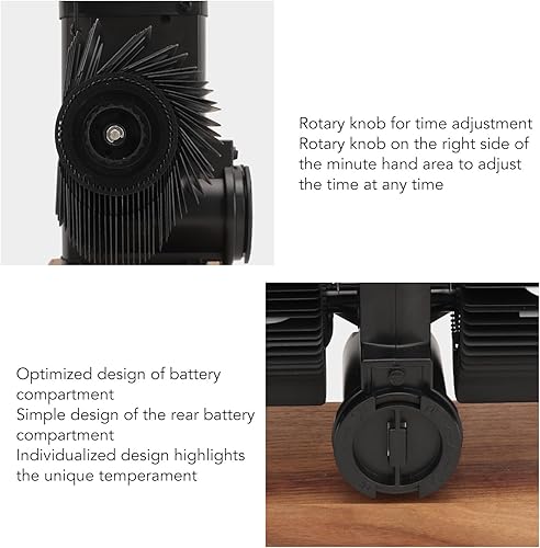 Miniatura 3 de Reloj de escritorio abatible, reloj digital retro automático de tubo giratorio, funciona con pilas, reloj de fusión mecánico para decoración del