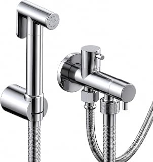 Grifo Ducha WC Fluvia – Ducha Higiénica para Inodoro con Bidé de Mano – Latón Cromado – Flexible Anti-Twist – Soporte y Llave de Escuadra – Garantía 3 Años