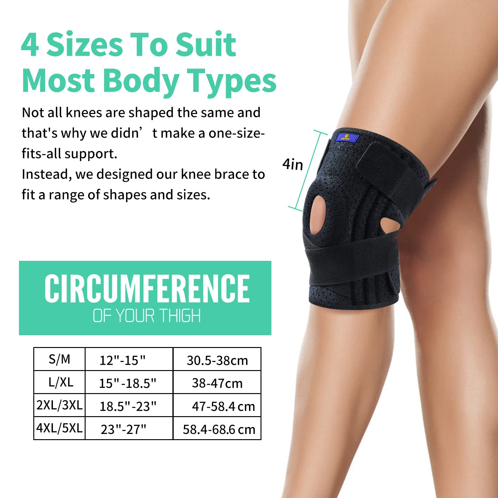 ABYON Knee Braces for Knee Pain with Dual Stabilizers