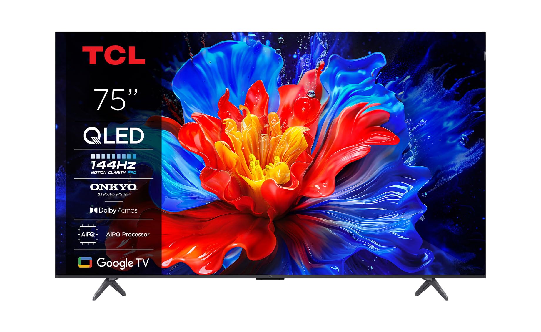TCL 75 Inch QLED TV 75P8K, HDR10+, Google TV, Dolby Vision Atmos