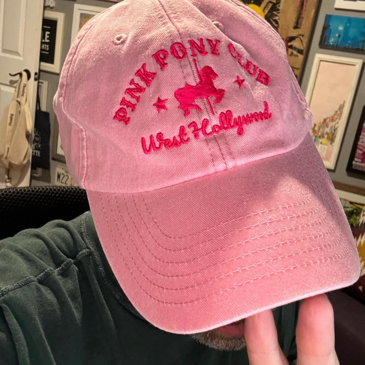 Pink Pony Club Embroidered Trucker Hat Women Baseball Cap Adjustable Cotton dad hat.