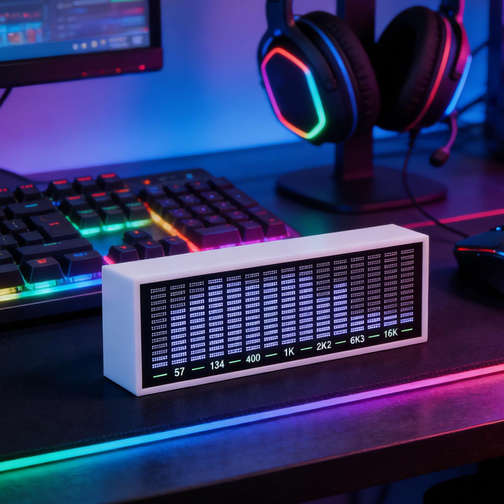 Generic Światło Sterowane Dźwiękiem LED, Wyświetlacz Widma Synchronizacji Muzyki Oświetlenie Otoczenia z Wbudowanym Czujnikiem Dźwięku do Kina Domowego KTV Party Gaming Room Smart Home