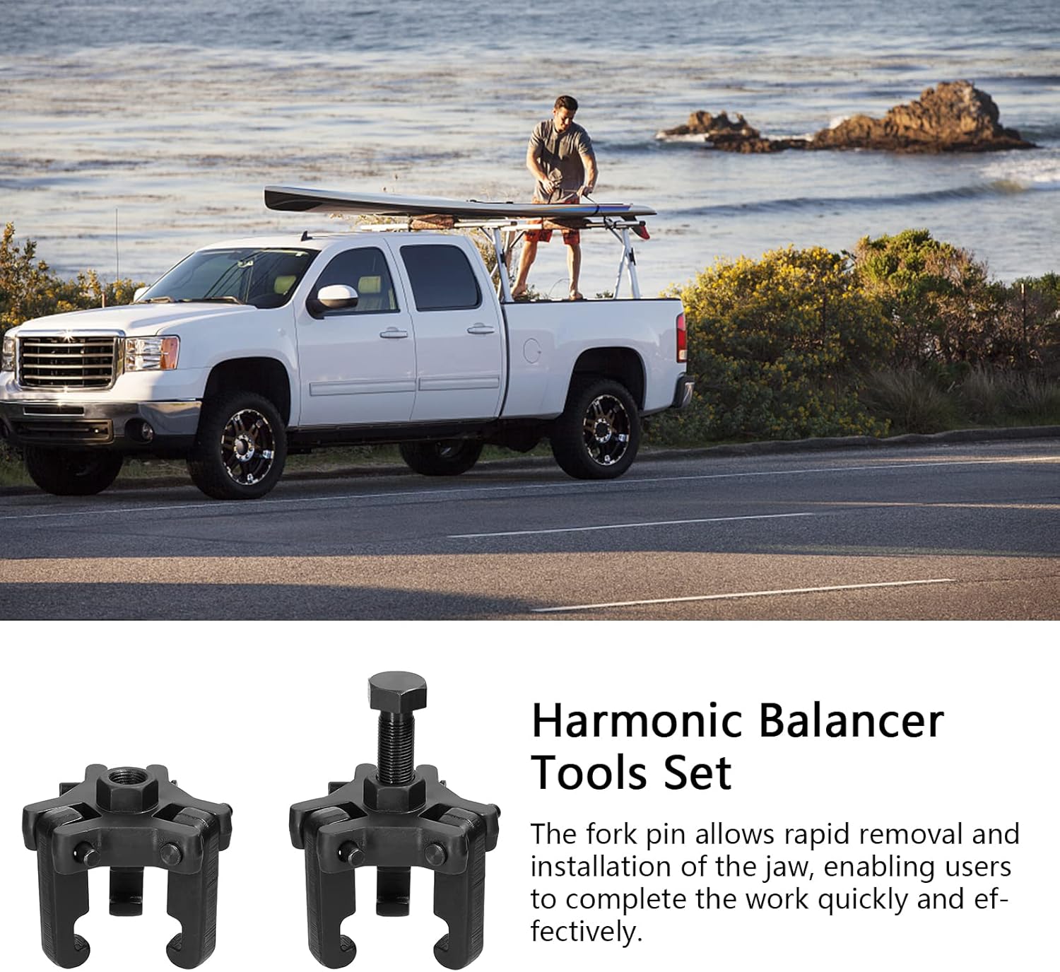 Rustproof Harmonic Balancer Crankshaft Pulley Puller Kit Three-jaw Belt Pulley Disassembly Damper Pulley Puller Kit