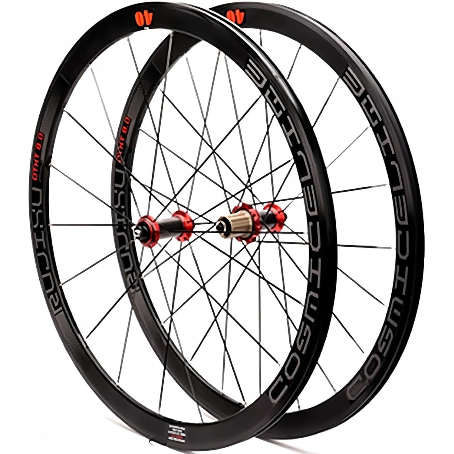 ZXGSXIOU 700C Bicycle Front and Rear Wheel Carbon Road Bike Wheelset with 40mm Deep Cover V/C Brake Rim Sealed Bearing