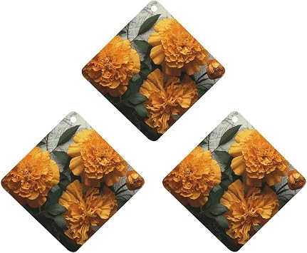 3 Pack Car Air Freshener Hanging Incense Chips Car Rearview Mirror Pendant Marigold Air Freshener for Car Bedroom Bathroom Shoe Cabinet
