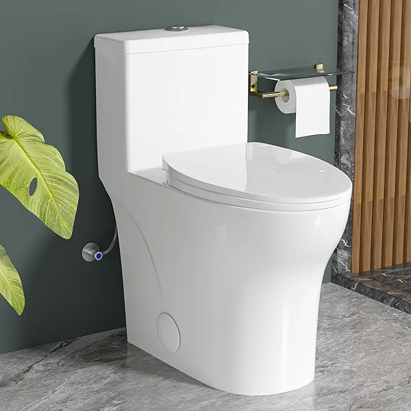 Vomlor Elongated Modern Tall Toilet 19 Inch for Seniors, Powerful Tornado Flush Skirted High Toilet for Bathroom,One Piece Water Saving Dual Flush 1.0/1.28 GPF,Comfort ADA Bowl Heigh 18 Inch, White