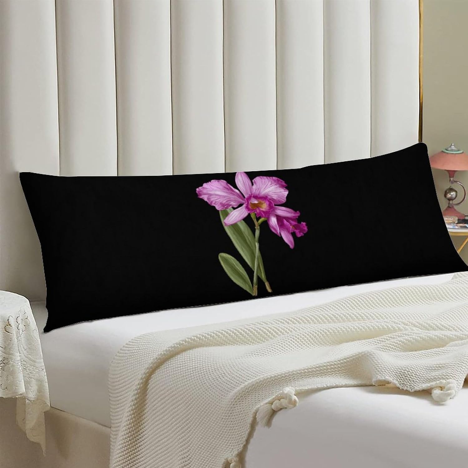 Cattleya Orchid Flower Body Pillow Cover Long Cushion 18.9x53.1 Inch