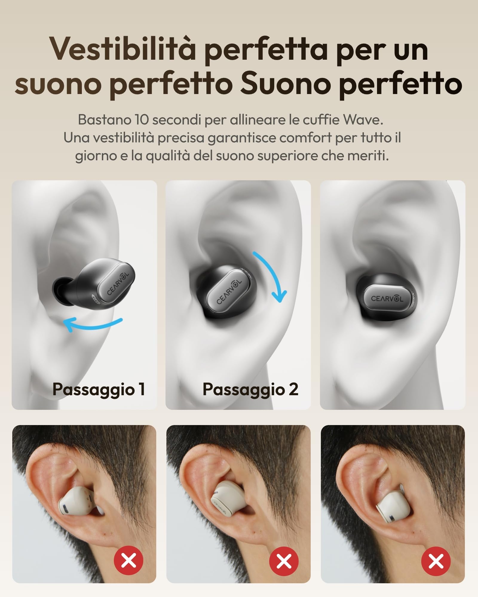 Wave Amplificatore del Suono Smart con Custodia Touchscreen, Riduzione Rumore NeuroFlow AI 2.0, Driver Knowles, Bluetooth 5.3 e Trasmettitore TV (Mezzanotte)