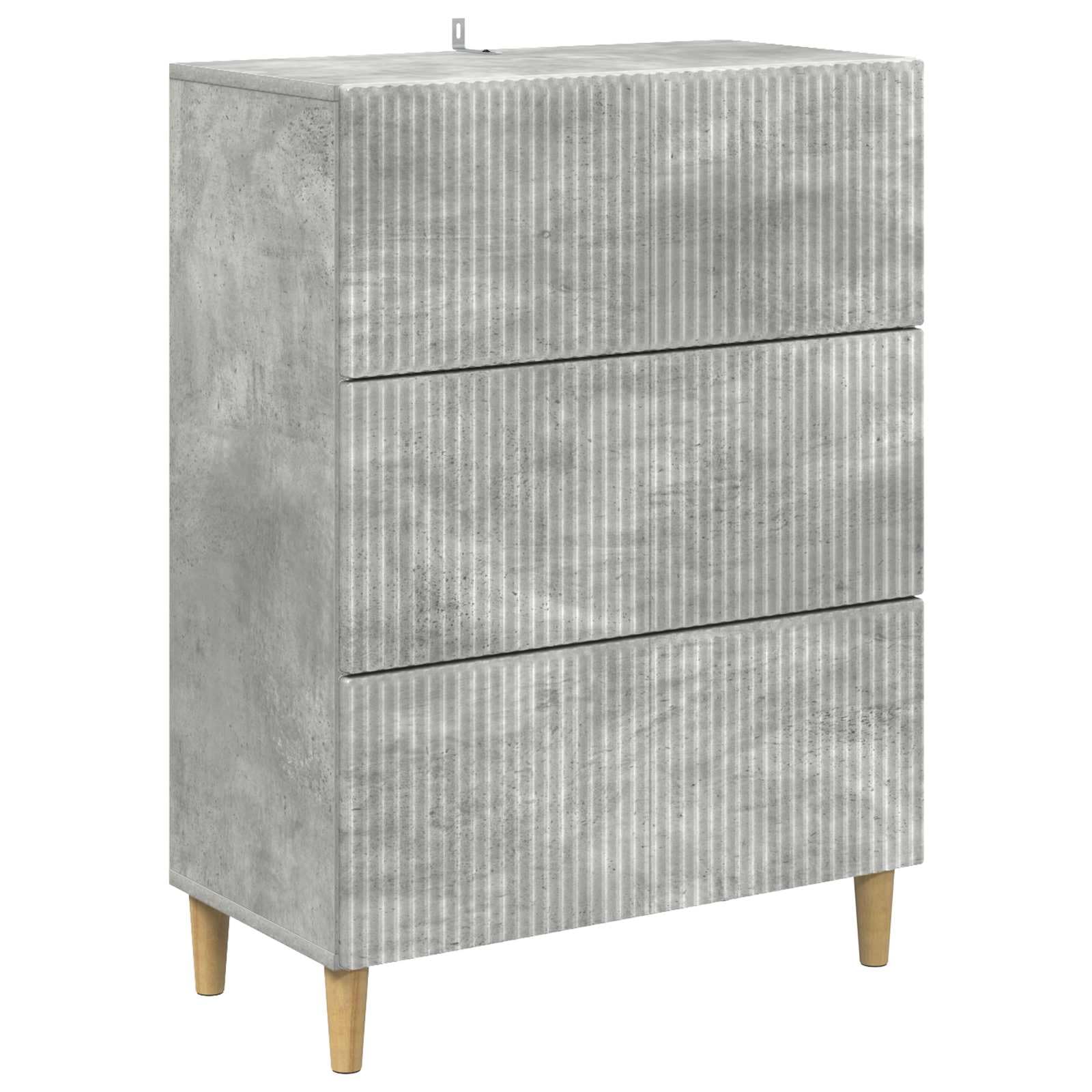 Cassettiera Grigio Cemento in Legno Ingegnerizzato 66x34,5x90 cm