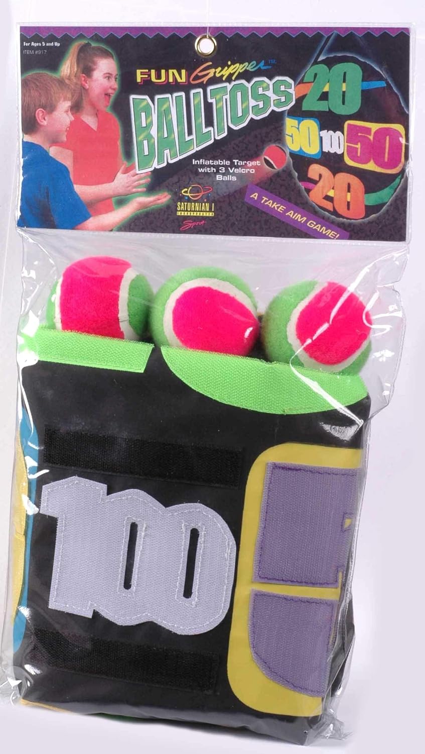 Tennis Ball Toss - Target, Dart Board Game 24" Inflatable Hook & Loop Target Game Young Adults w/ 3-2" Balls