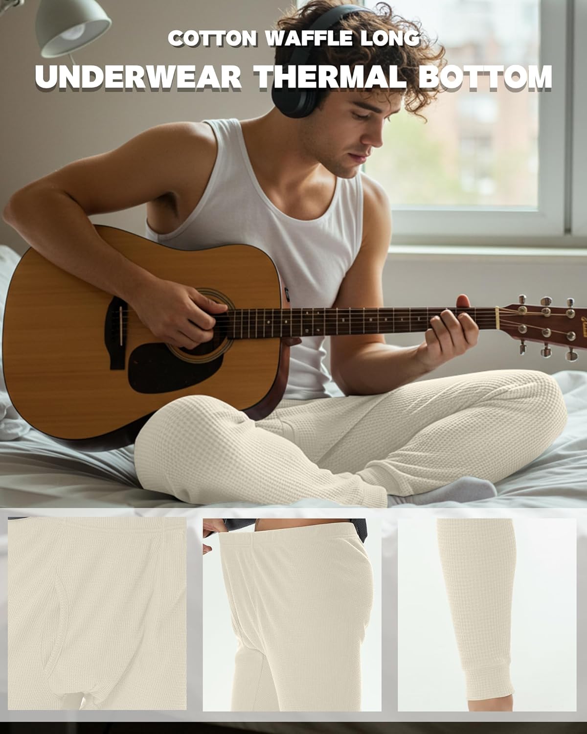 3 Pack Men's Waffle Thermal Bottom Long Underwear Johns Soft Base Layer - Image 5