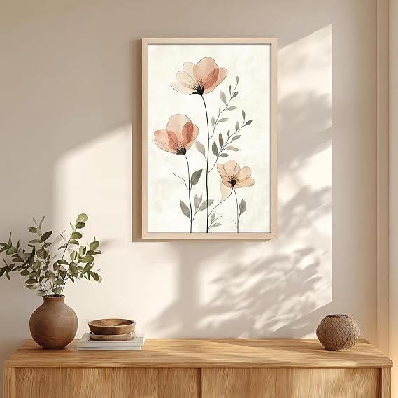 Giftgarden Natural Wood-Coloured Picture Frame 40 x 60 cm Aluminium Large Poster Frame for Photos Certificates and Posters Only for Horizontal or Vertical Wall Mounting