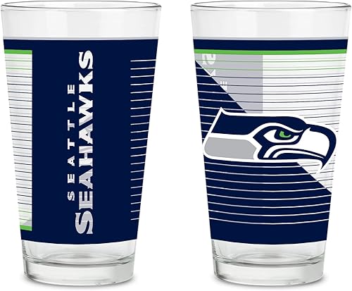 Vista 26 de Rico Industries NFL Football Main - Juego de 2 vasos clásicos de 16 onzas con logotipo impreso digitalmente, apto para lavavajillas NFL Football