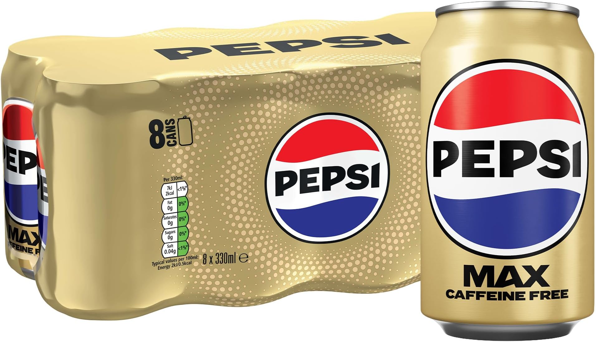 Max No Caffeine & No Sugar Soft Drinks, 8 x 330ml