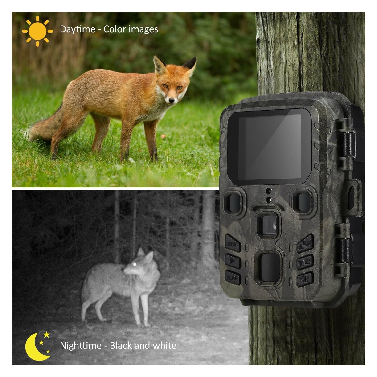Polowanie Na Dziką Kamerę Obserwacyjną 20MP 1080P Zewnętrzne Kamery Dzikiej Przyrody Harcerstwo Nadzór Noktowizor Fotopułapki Śledzenie WyraźNe Obrazy I Filmy