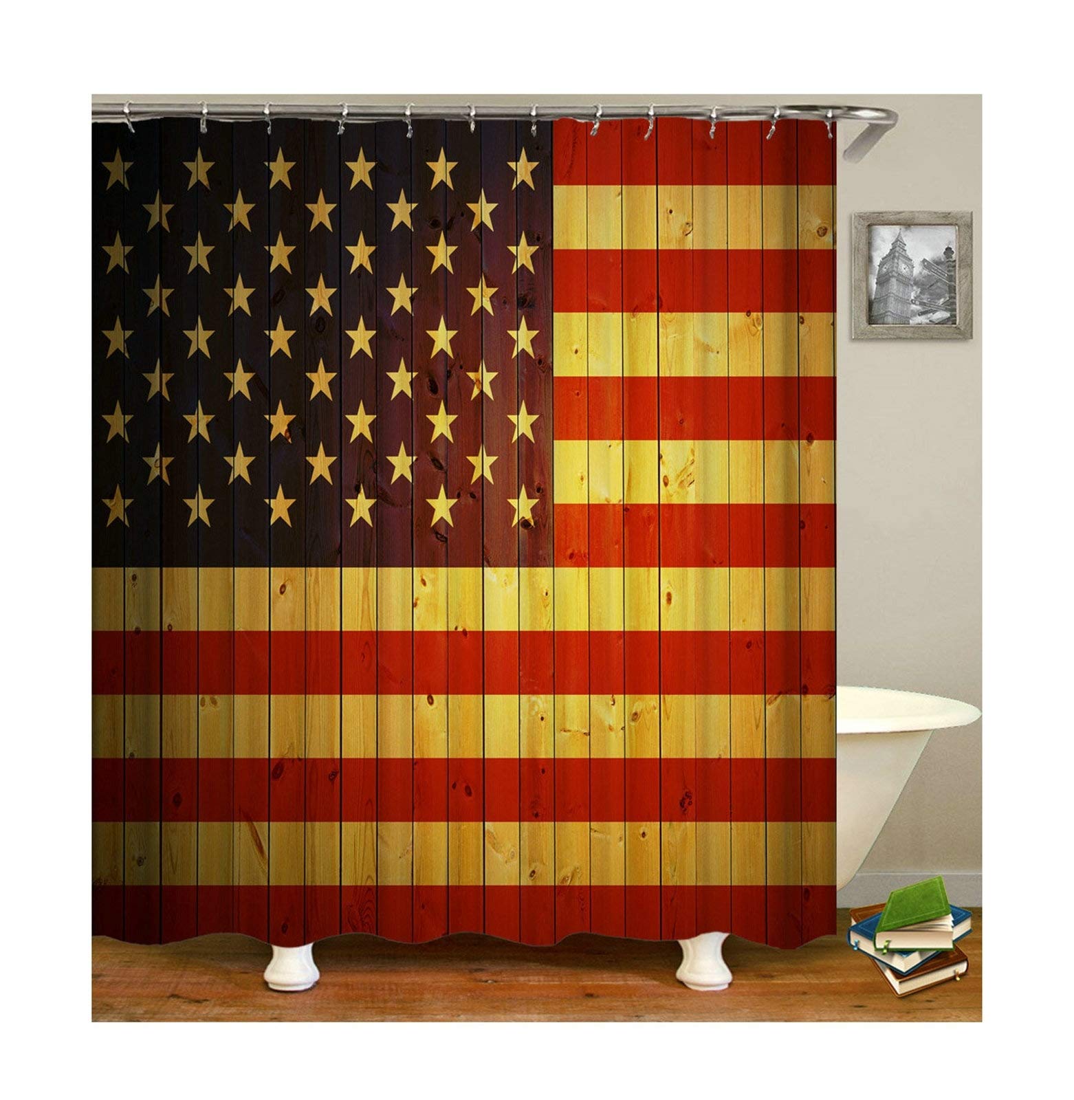 Rideau de douche American Flag 3D en polyester de haute qualité