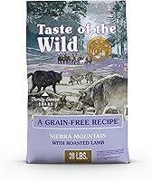 Taste of the Wild Sierra Mountain Grain-Free Roasted Lamb Dry Dog Food 28lb - 25% Protein, Probiotics, All Life Stages