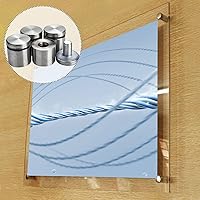Vista 2 de Tornillos de separación de acero inoxidable de 1 x 1 pulgada, paquete de 4 soportes de separación de vidrio, soportes de pared, accesorios de uñas