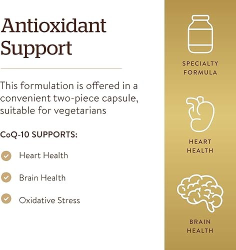 Miniatura 4 de Solgar Vegetarian CoQ-10 200 mg, 30 cápsulas vegetales - Saludable para el corazón, antioxidante protector - Suplemento de coenzima Q10 (CoQ-10) -