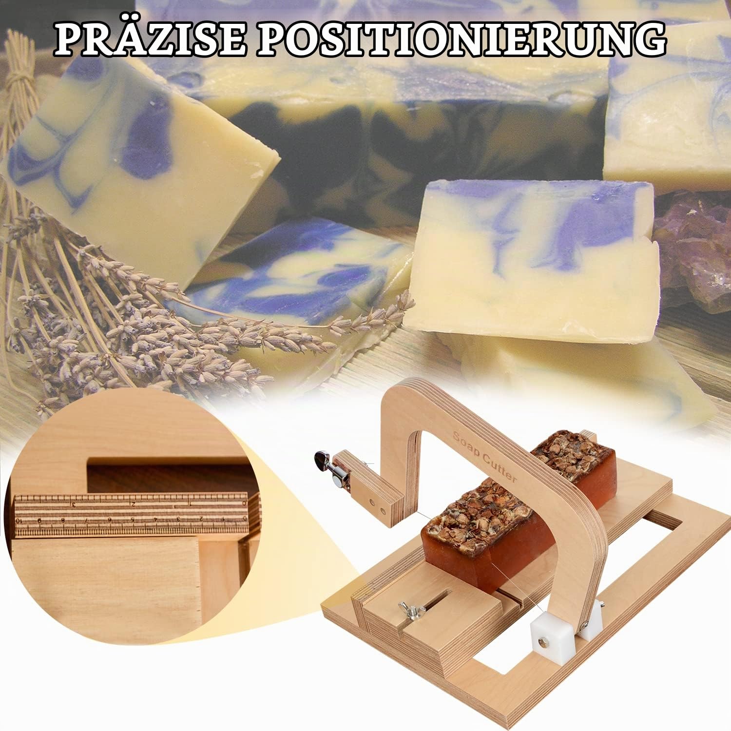 Holzseifenschneider Einstellbarer Drahtschneider Schneidwerkzeug für handgemachte Seifenherstellung Kerzen Trimmen Käse DIY Schneidwerkzeug