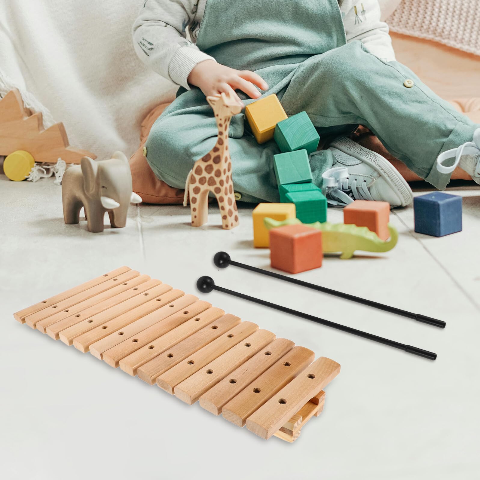 Xilofono Giocattolo 15 Note Legno Plastico per Principianti | Orff Strumento Didattico, Suono Ricco e Design Attraente, Uso Casa e Scuola Materna