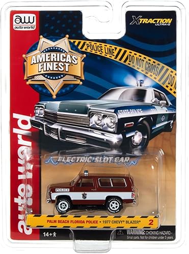Auto World Xtraction 1977 Chevy Blazer Palm Beach Florida Policía HO Scale Slot Car